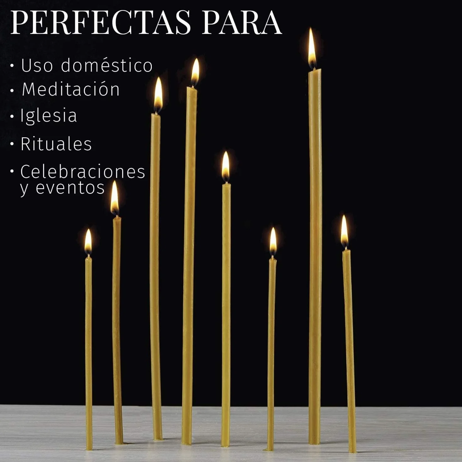 Danilovo Velas de Cera de Abejas 100% Pura, Velas Ortodoxas para Oración, Rituales, de Decoración de Mesa, N100, Altura 16,5 cm, 50 Unidades