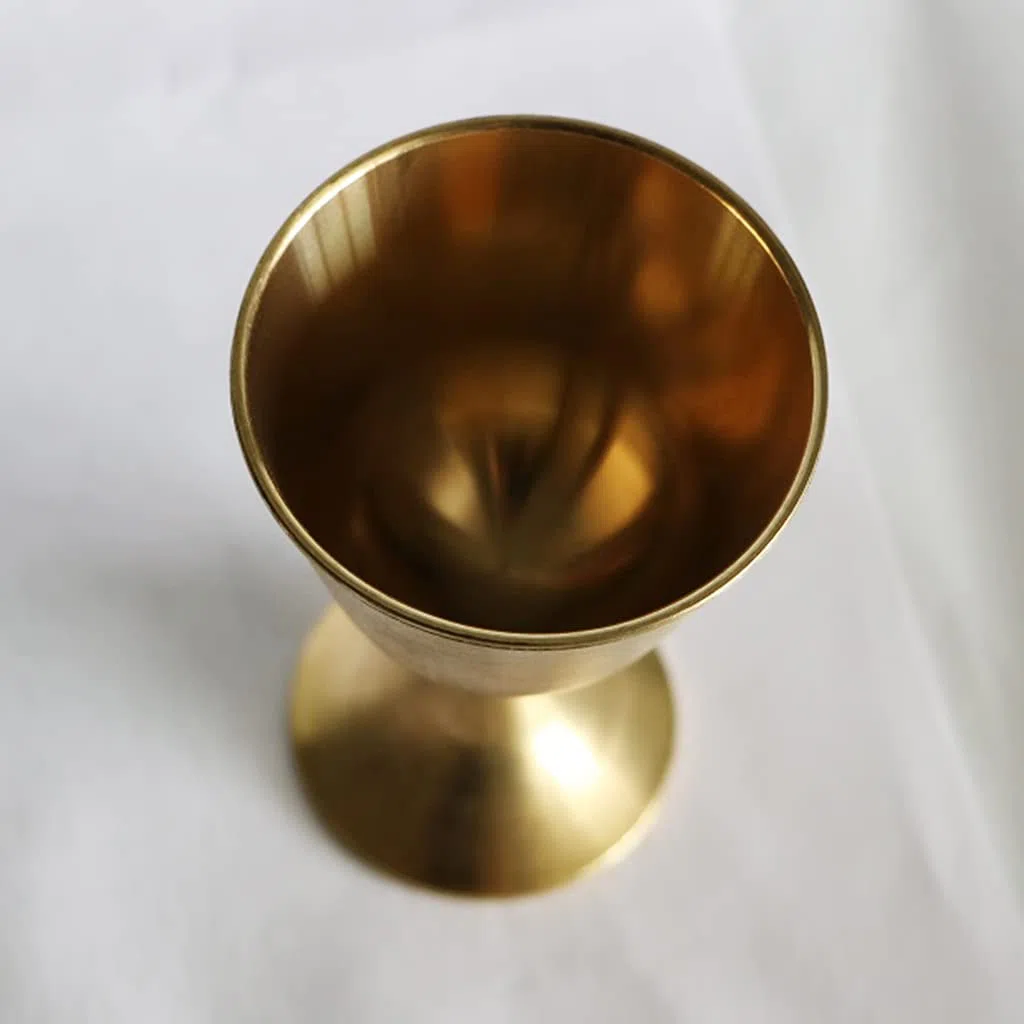 Copa ceremonial de altar Wicca Latón chapado en oro Rital Moon Horóscopo Astrología Juego de mesa Accesorios de brujería