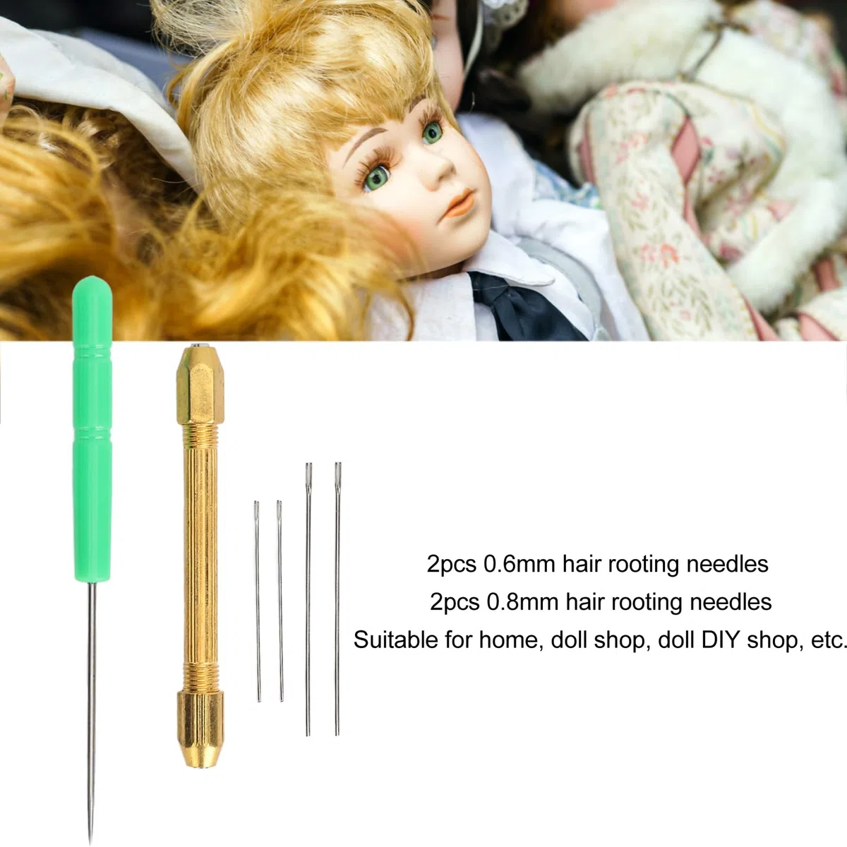 Soporte para Herramientas de Enraizamiento de Pelo de Muñeca con Agujas, Suministros de Bricolaje para Hacer Pelo de Muñeca, Herramientas para Hacer Pelo de Muñeca, Regalo para