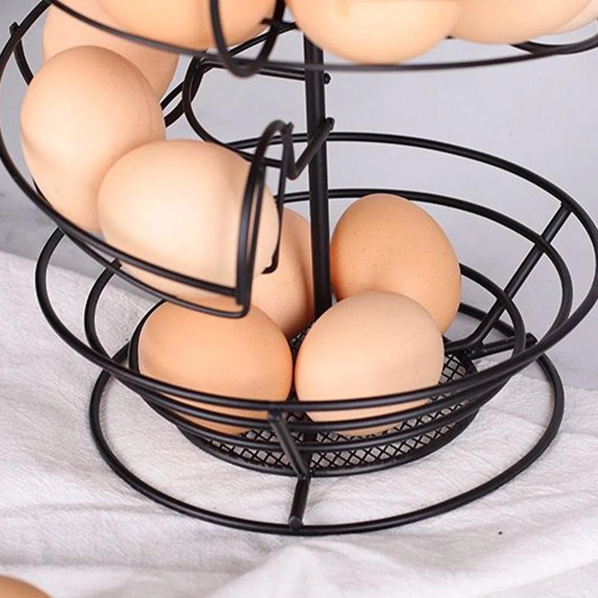 Farmhouse Egg Skelter - Estación De Cesta De Alambre Giratoria, Estante Vertical Moderno Para Condimentos De Frutas, Carrito De Estilo Industrial | Para El Hogar, Dormitorio, Apartamento Con Herramien