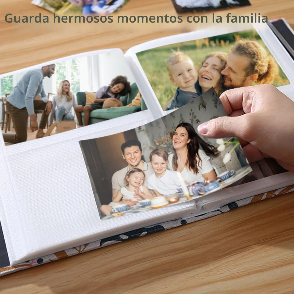 Álbum de fotos de 4 x 6 pulgadas, 200 fotos, portada de lino, libro de fotos para familia, boda, aniversario, bebé, vacaciones (200 fotos (4 x 6), hojas de plátano)