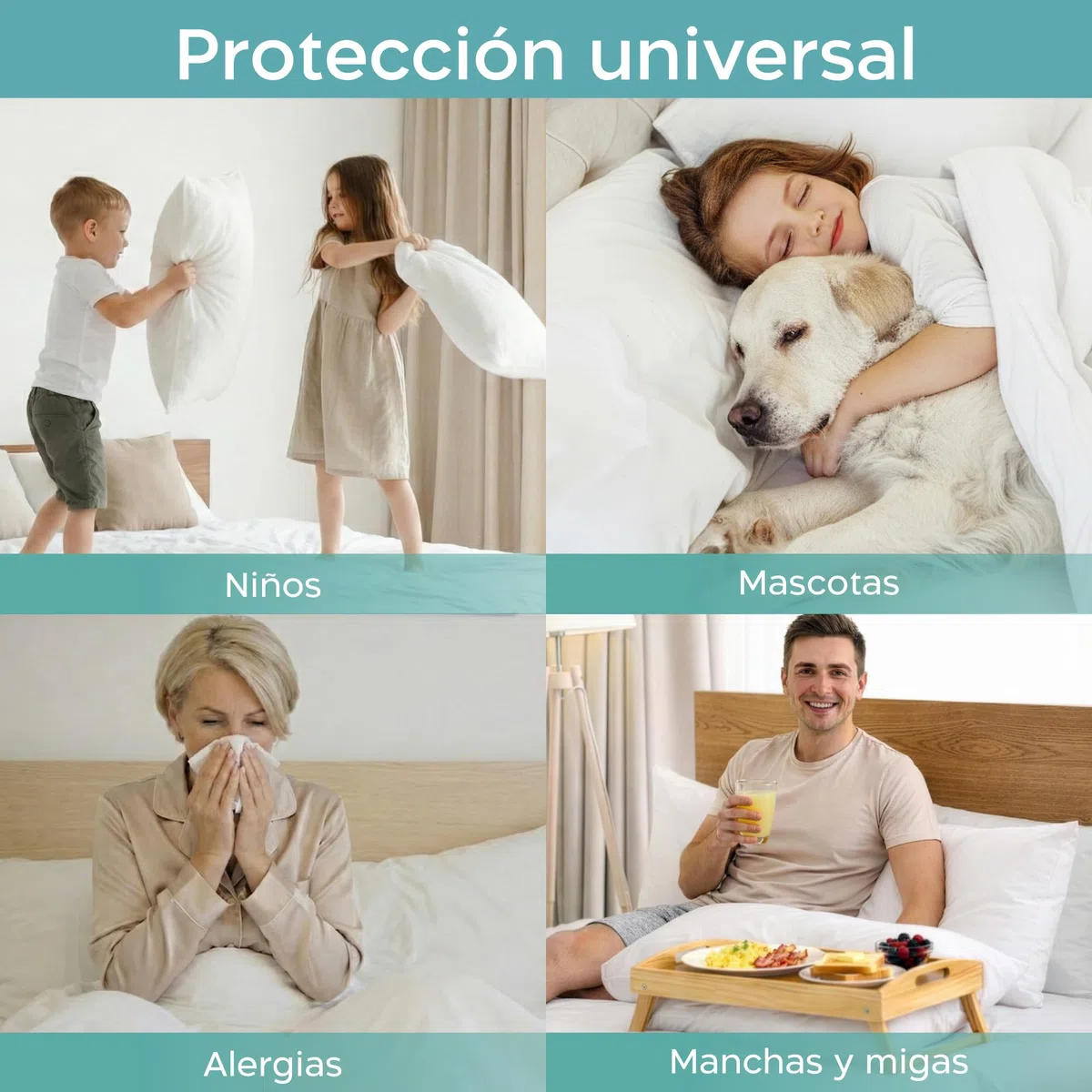 Twinzen Juego de 2 Protector Almohada 50x70 cm – Protectores Antiacaros con Cremallera - Transpirables y Oeko-Tex