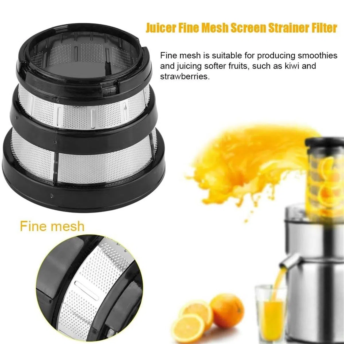 Filtro de exprimidor de acero inoxidable Filtro de malla fina Exprimidor lento Filtro de malla fina Extractor de jugos Accesorios para exprimidor SBF11