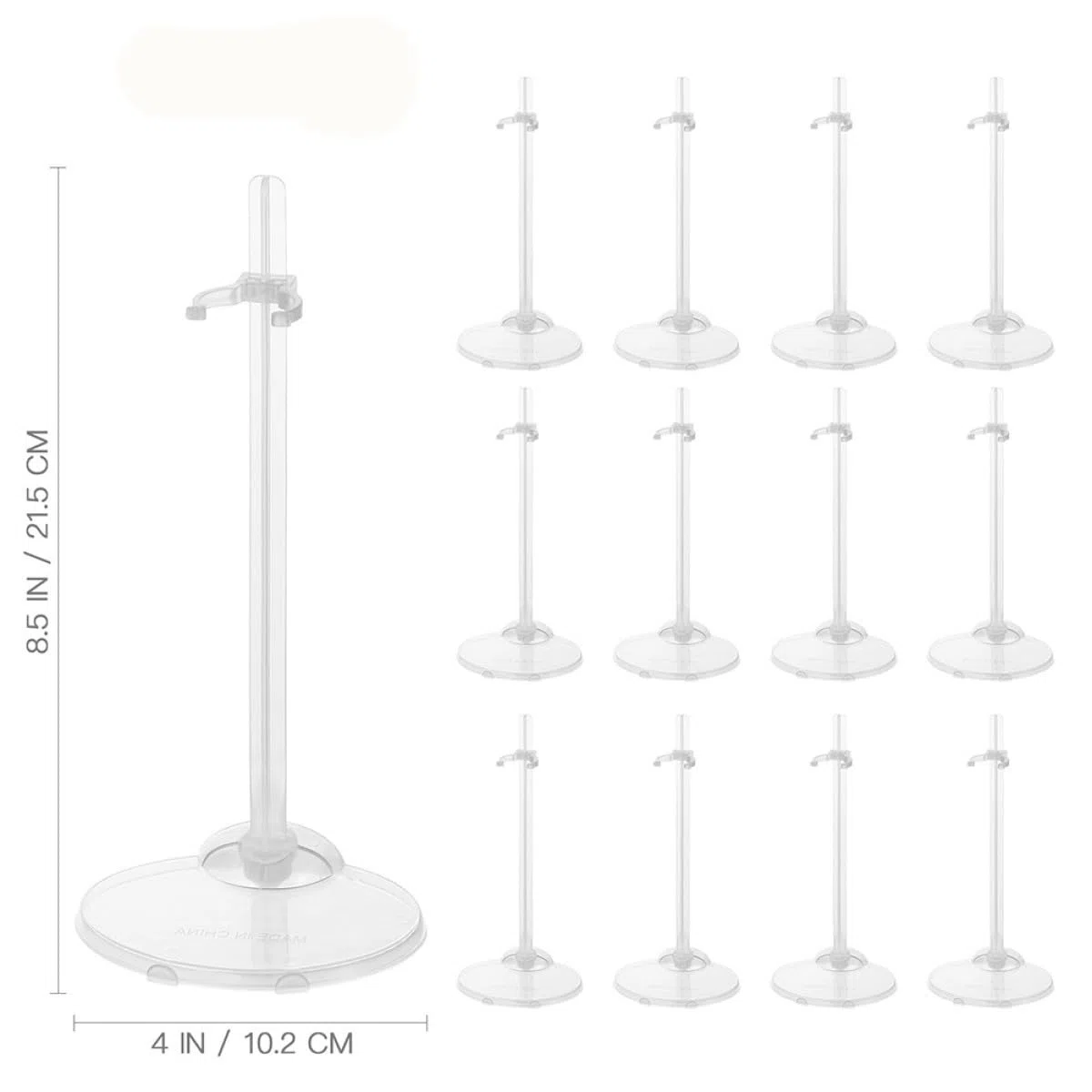 12 piezas Soporte para Muñecas Transparente con Base Amplia Soporte de Exhibición Estable para y Figuras para Almacenamiento y Presentación Detallada