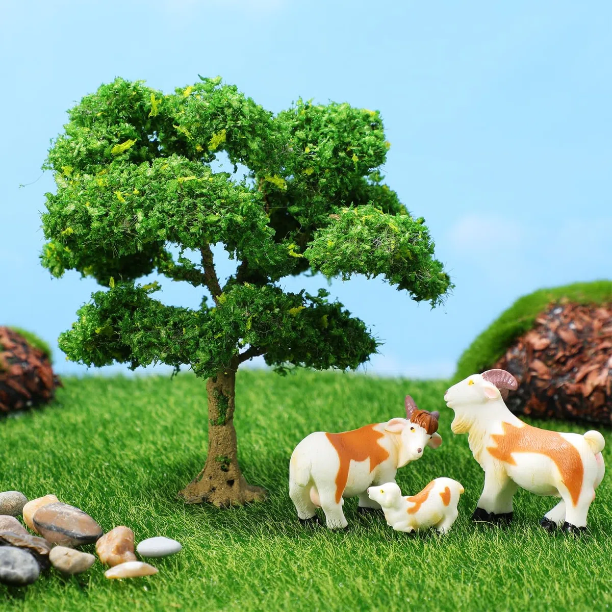 VILLCASE Modelo De Árbol En Miniatura para Paisajes DIY Árboles para Dioramas Y Modelismo Ferroviario Decoración Versátil para Belenes Y Jardines Fácil De Montar 4.72X4.33X3.74In