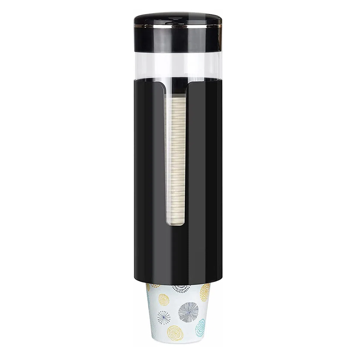 Dispensador de tazas, dispensador de tazas de agua de montaje en pared para vasos desechables de papel y plástico de 4 a 7 onzas, soporte de taza tipo tirador para baño, oficina, sala de descanso,