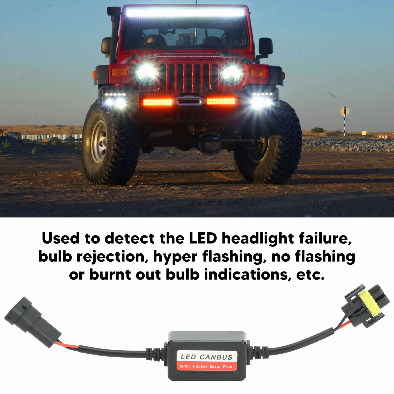 Aramox 2 Uds H8 H9 H11 LED CanBus Decodificador 12V Error Libre Anti Parpadeo Decodificador CanBus Error Eliminador para LED Faro Antiniebla
