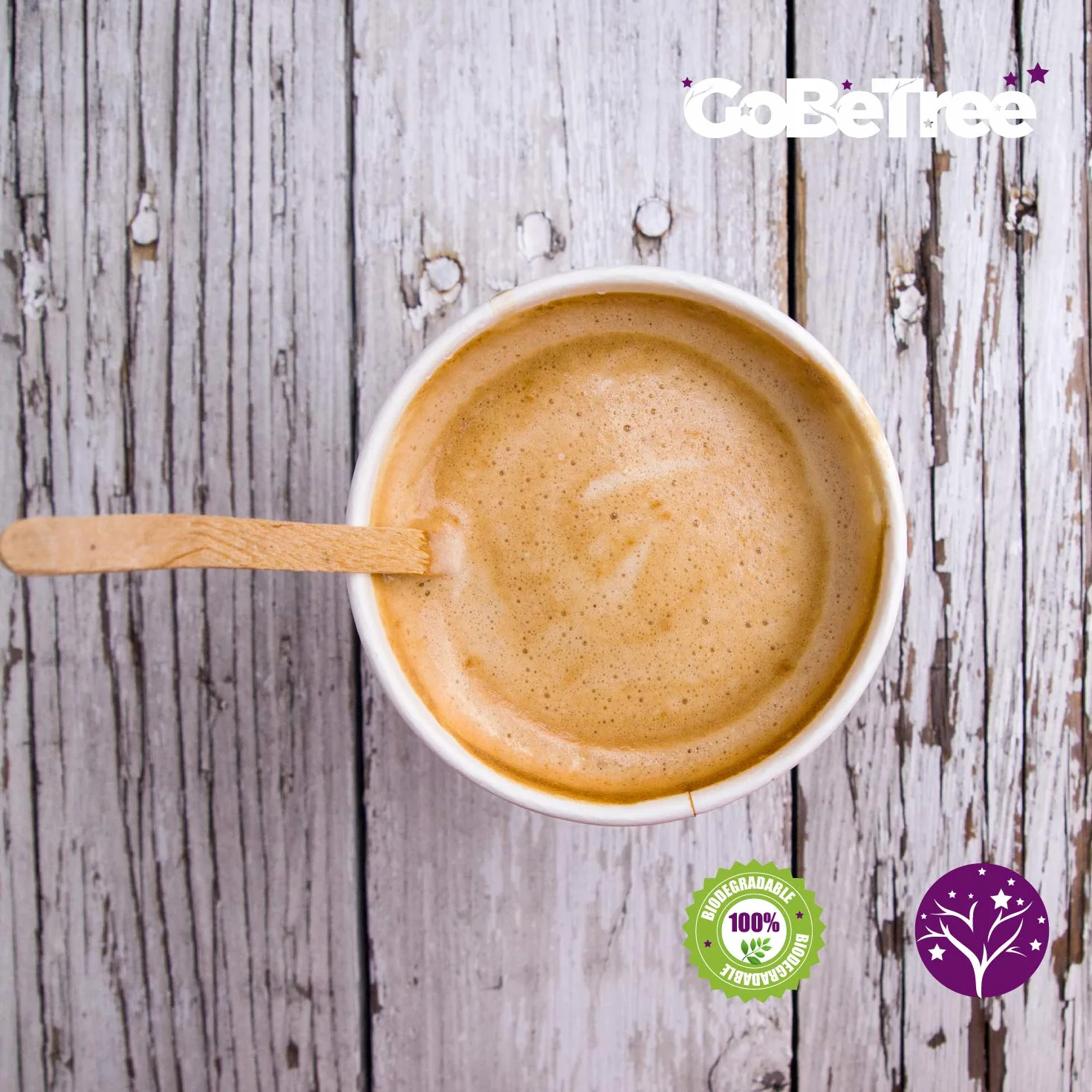 GoBeTree 500 Paletinas de Madera envueltos Individualmente en Papel de 14 cm. Palitos de café Desechables, Palitos removedores de café biodegradables. Agitadores de café.
