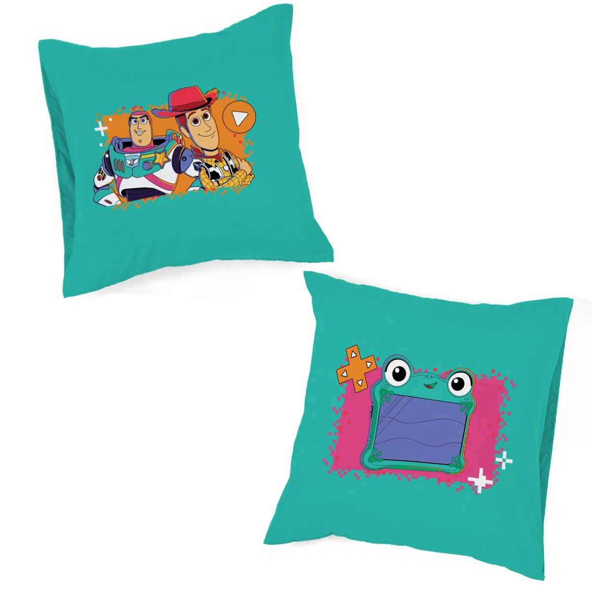 Jay Franco Kids Juego de Funda nórdica Disney Toy Story – Ropa de Cama 100% algodón Supersuave con Funda de Almohada, Producto con Licencia Oficial, Verde Azulado, 2 Piezas Individual