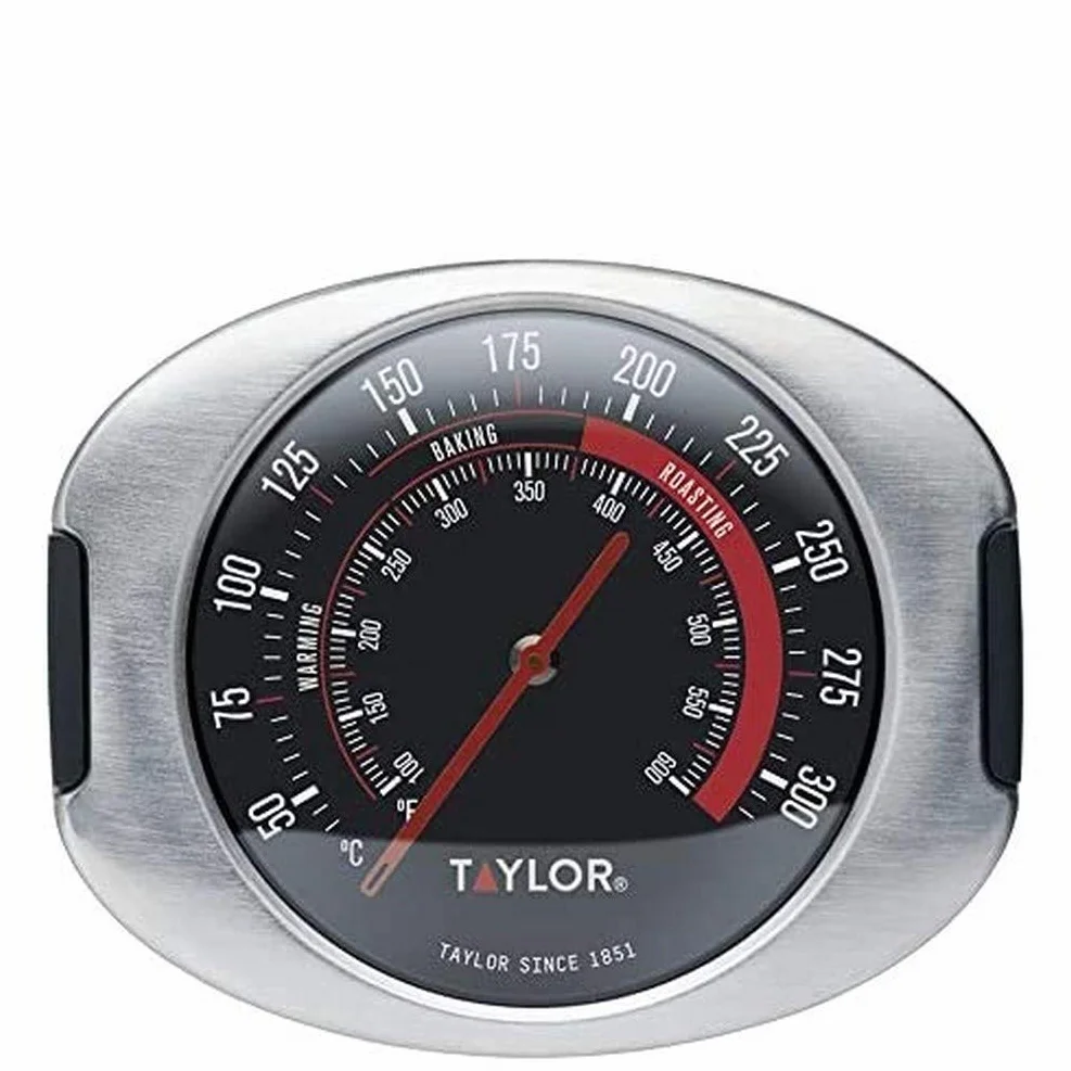 Taylor Pro Termómetro para Horno, Indicador de Temperatura Preciso, adecuado para Cocinar u Hornear, Acero Inoxidable Gris