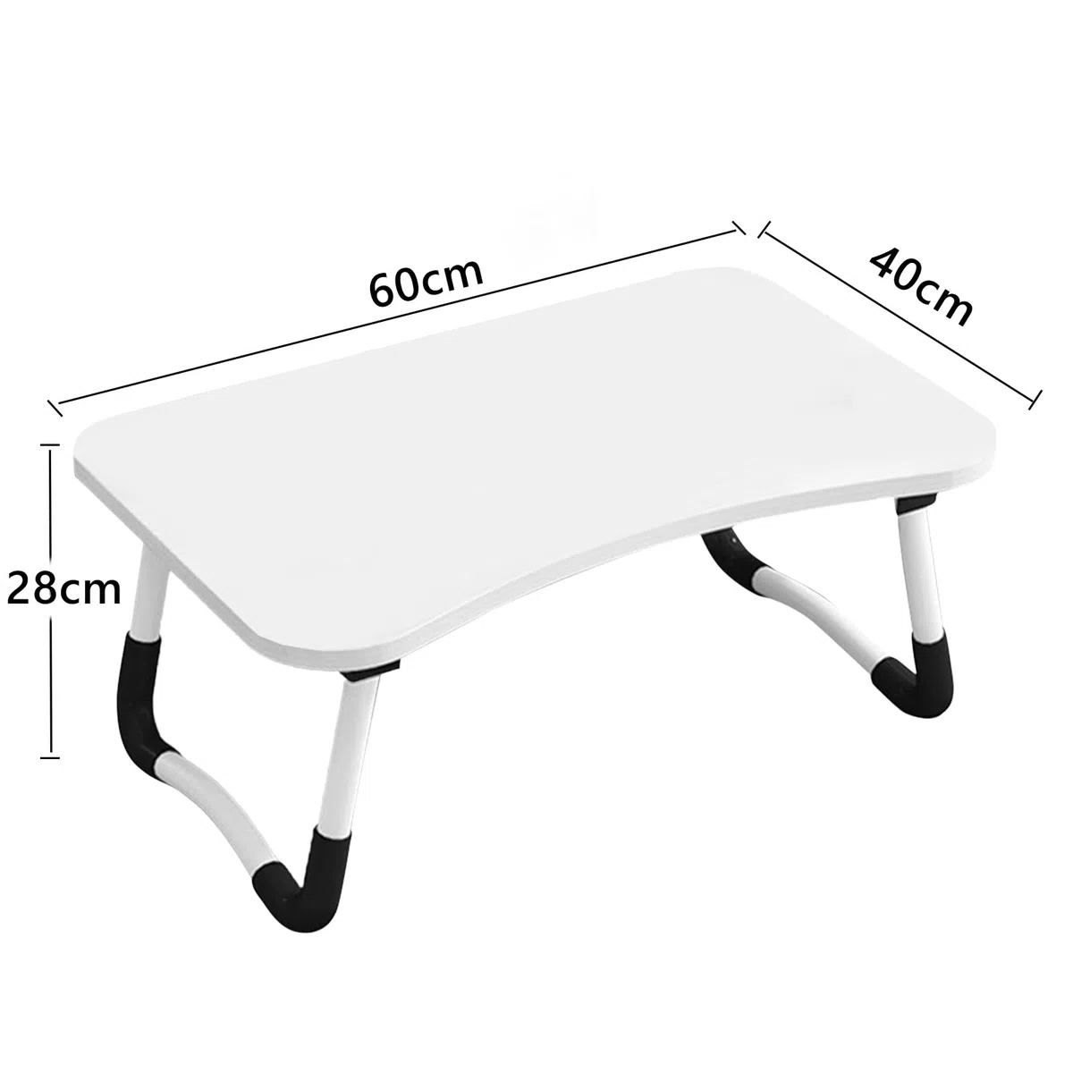 EasySpeed Bandeja para Cama, Escritorio portátil para Ordenador, Tablet y Libros, Bandeja Multifunción para Trabajo en el Suelo o Desayuno Adultos, Niños, 60x40x28 cm, Blanco