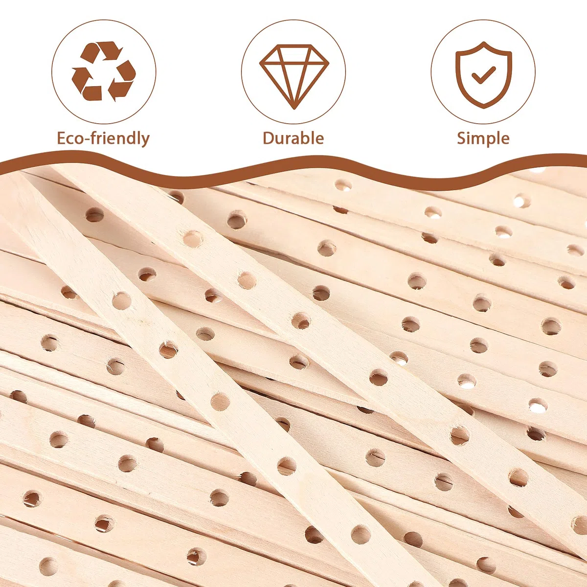 Gjinxi 50 soportes de madera para mecha de vela, 50 unidades, soportes para dispositivos de centrado multimecha, suministros para manualidades, para hacer velas, barras de mechas de velas, clips de