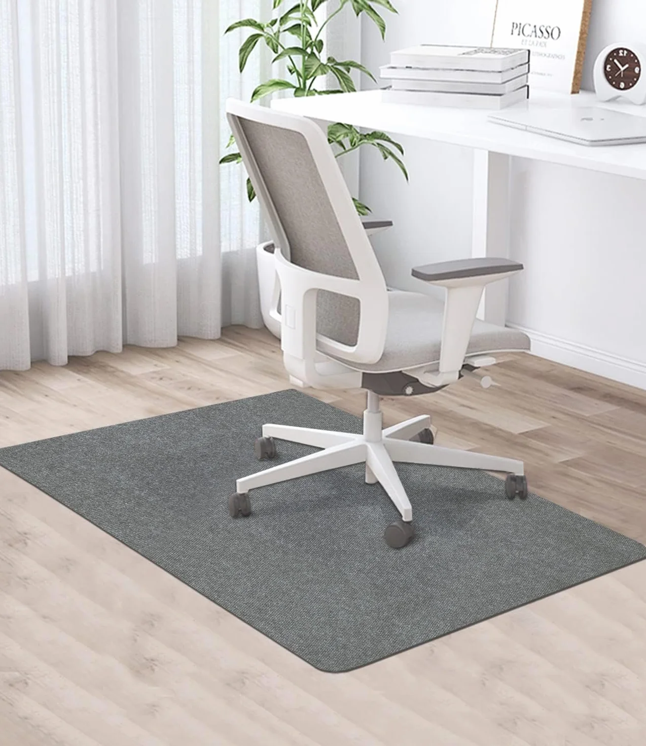 90 x 120 cm Protector Suelo Silla Ruedas, Gris Oscuro Antideslizante Protector Suelo, Alfombra Silla Ruedas, Alfombra Silla Gaming, Alfombrilla para Silla de Oficina, tapete de protección de baldosas