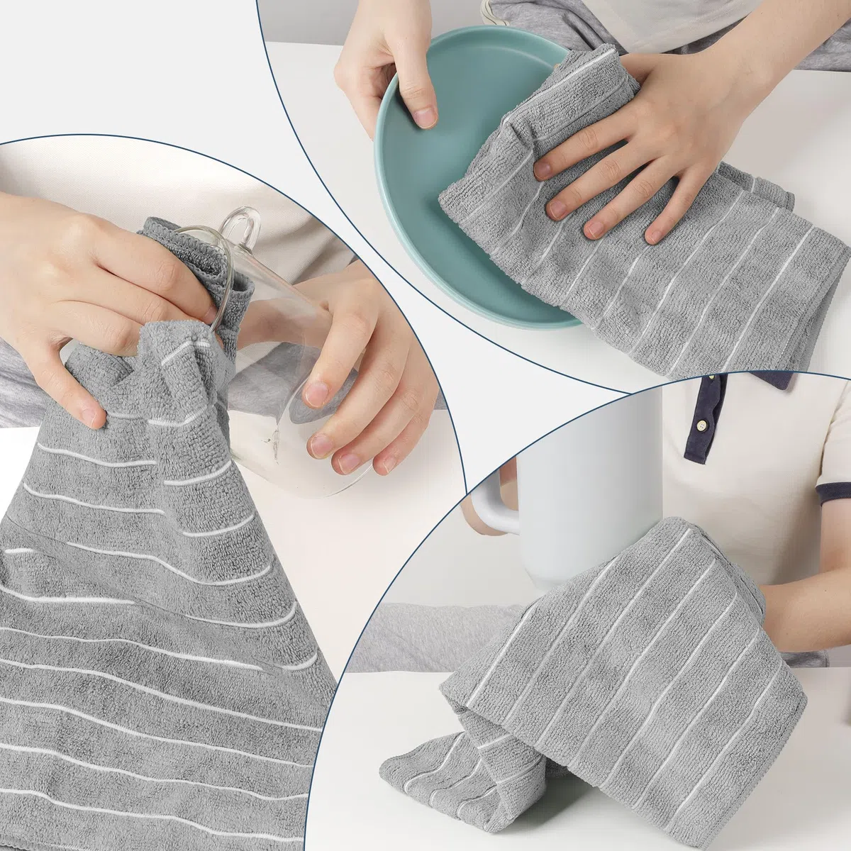 Solvant Juego de 8 Trapos Cocina 65 X 45 cm, Paños de Cocina Buenos SúPer Absorbentes y Resistentes, PañOs de Cocina Buenos, Trapos Cocina Microfibra