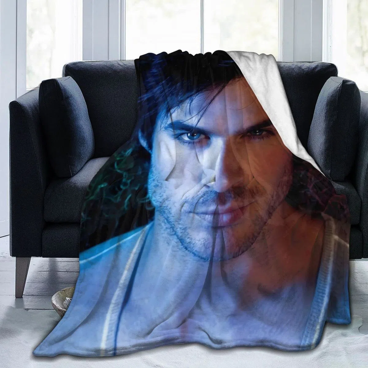 Cozy Plush Damon Thow Manta Salvatore Manta de Franela, Ropa de Cama cálida Manta Suave de Forro Polar para sofá, Sala de Estar, Oficina, Coche, Campamento, Mantas de Playa de 50.0 x 40.0 in