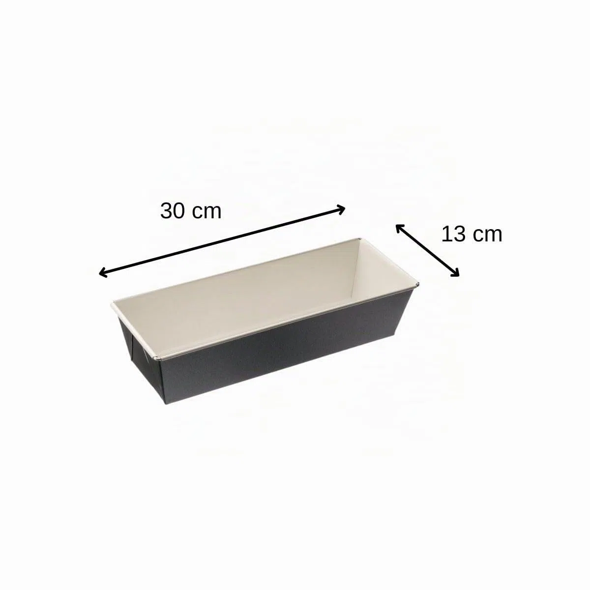 Dr. Oetker, 30x11,5x7,5cm, Molde rectangular plumcake en acero reforzado con cerámica y revestimiento antiadherente especial, 1ud, Gris marengo y crema