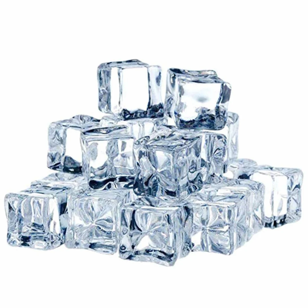 35PCS Cubos de hielo artificiales Cubo de hielo cuadrado de acrílico de imitación cristalina para accesorios de fotografía piezas de centro decoración del partido