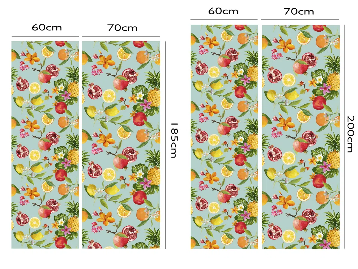 Oedim Vinilo Frigorífico Flores y Frutas 185x60cm | Adhesivo Resistente | Pegatinas de Nevera Económicas y Elegantes | Vinilo Nevera