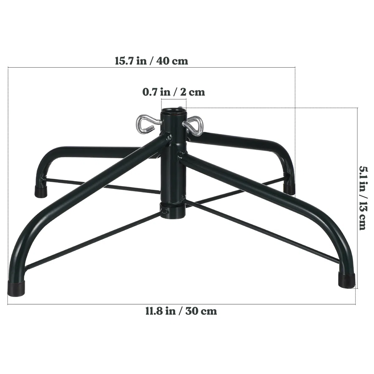 Angoily Soporte para árbol de Navidad - Soporte plegable para árbol de Navidad con patas de goma, soporte metálico para árboles de Navidad artificiales, decoración festiva de Navidad (40 cm, Ø 1,9 cm)