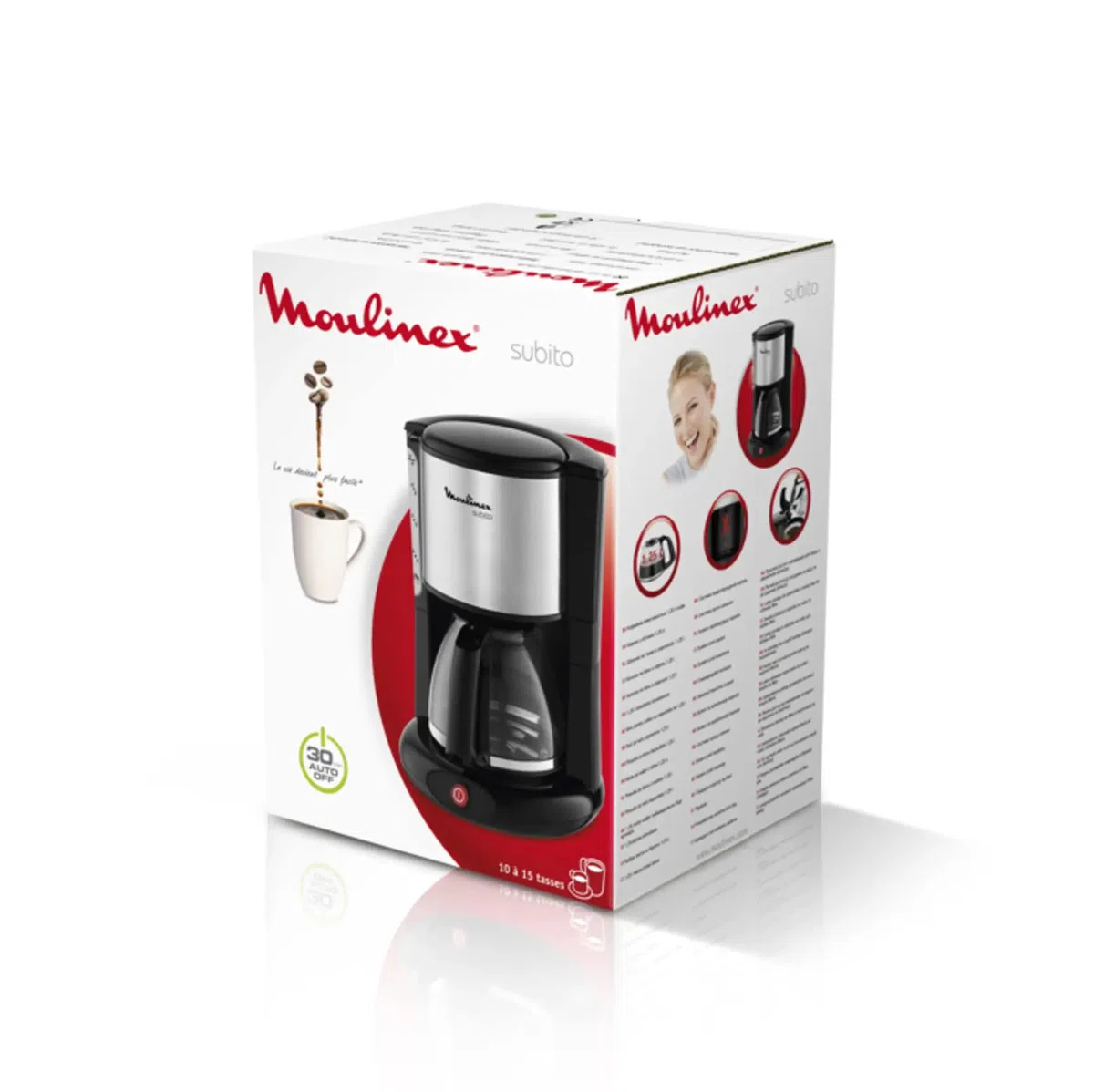 Jarra Cafetera Compatible con Moulinex SUBITO - DELFINI - PRINCIPIO FH900401 (986885) - Capacidad de 12 Tazas - Sistema Anti-Goteo (original) SOLO VÁLIDO PARA ESA MARCA Y MODELOS