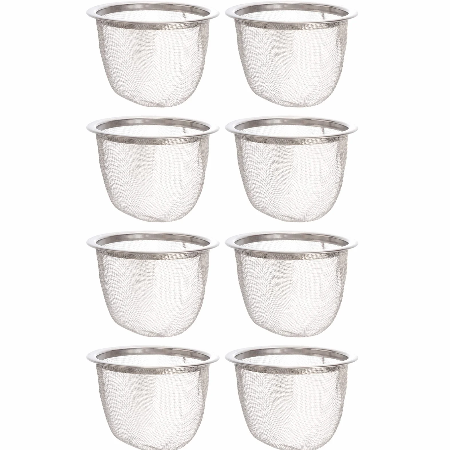 Juego de 8 filtros de té de acero inoxidable de 65 mm para hojas de té y café