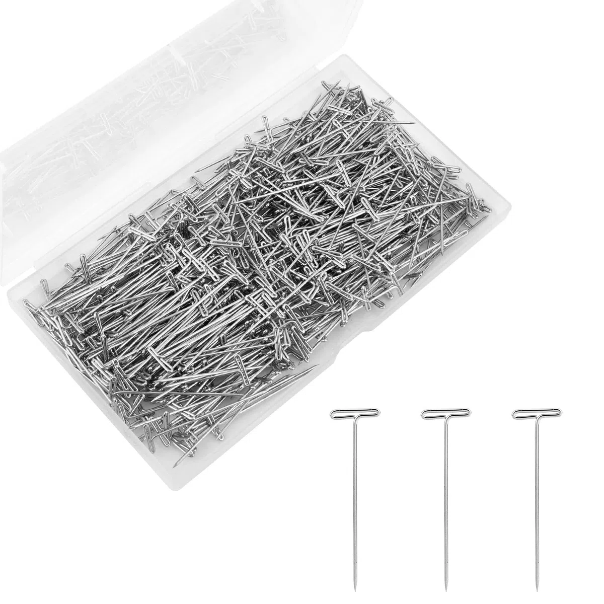 500uds Alfileres para Peluca, 5,1cm Alfileres en T para Joyería y Costura Hacer Pelucas Colgar Cuadros y Manualidades