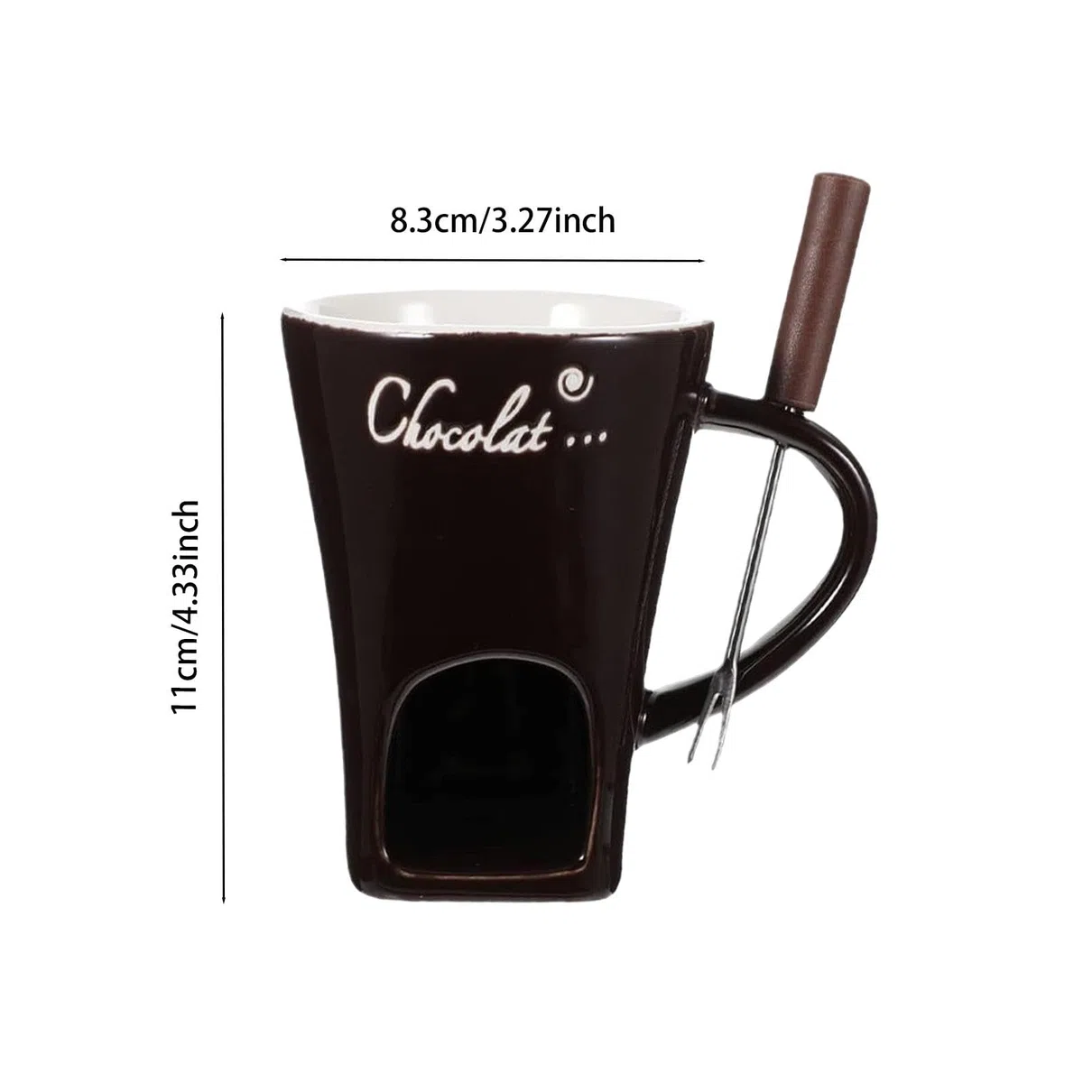 Taza para Fondue de 130 ml, para Calentar Dulces, para Aniversario, Cocina, Compromiso, MarrÓn