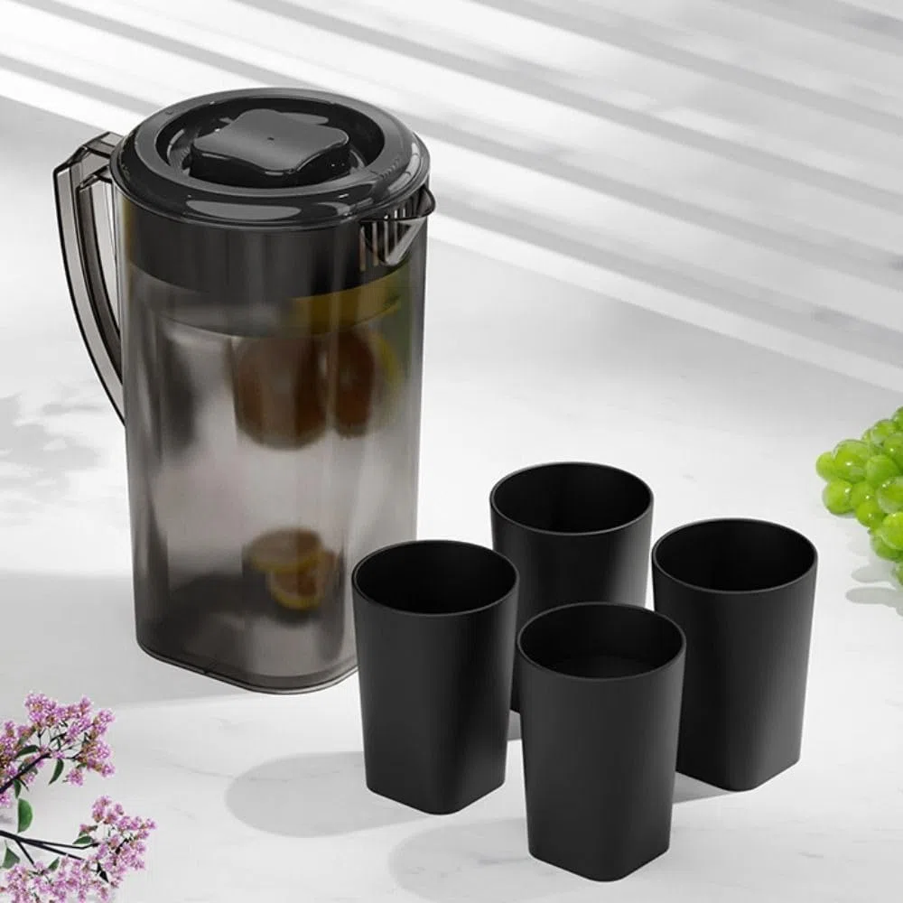 Jarra de gran capacidad de 1,3 l/2,2 l/3 l, plástico PP resistente al calor y a las caídas, hervidor de agua fría para jugo, refrigerador, bebidas de verano (3 L, blanco)
