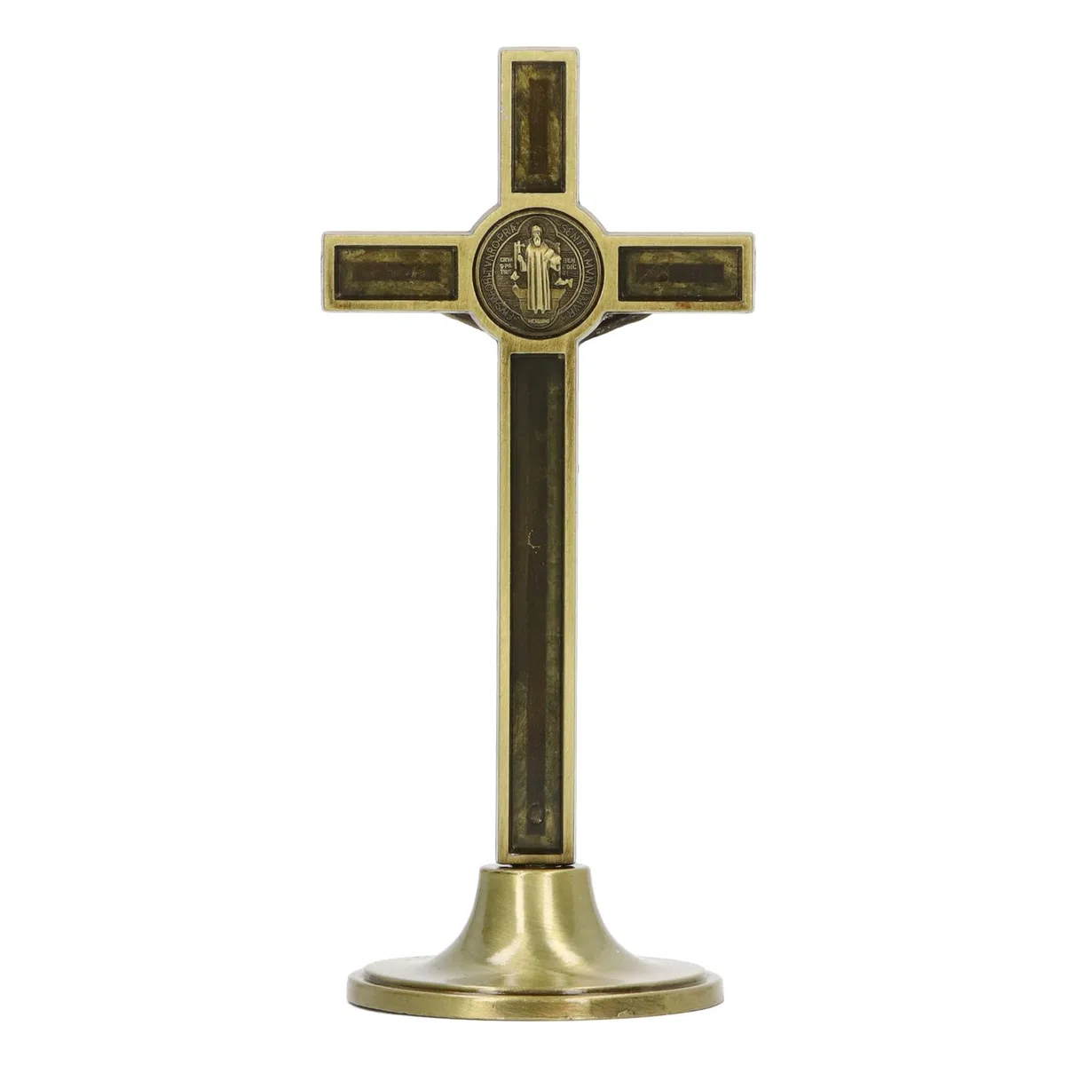 FOLOSAFENAR Crucifijo Cruz de Pared,Crucifijo Católico Vertical Hecho a Mano Aleación de Zinc Metal Hermoso para Tocadores(Color Cobre)