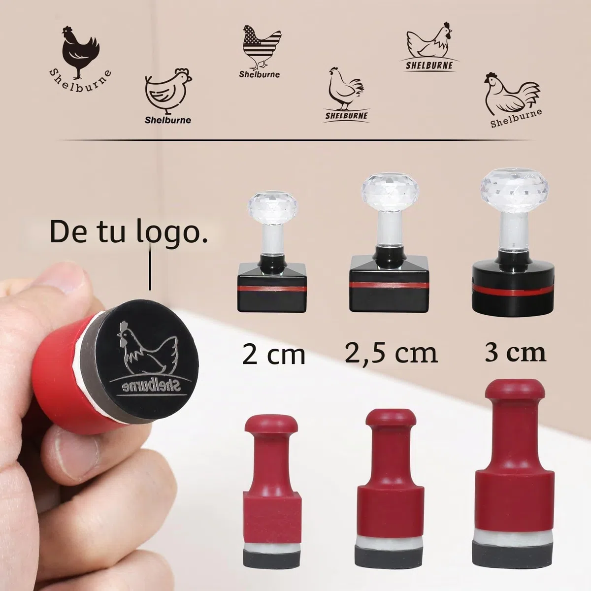 Personalizado Sello Huevos Prellenado de Tinta, Sello Autotintado a Medida para Huevos de Gallina y Pato, Tinta Prellenada de Secado Rápido Marcador 100–150 Huevos, Regalo para Criadores de Gallinas