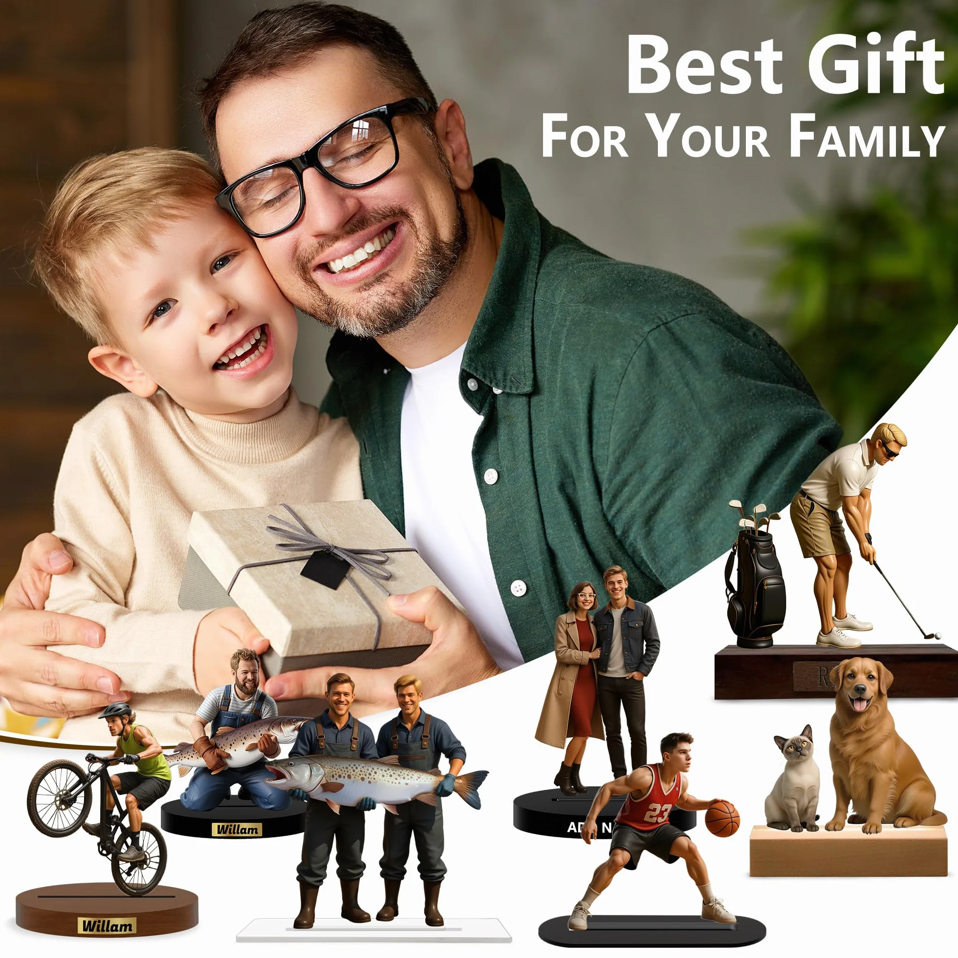 Figura Personalizada con Foto en Caricatura, Decoración Escritorio, Regalo San Valentín