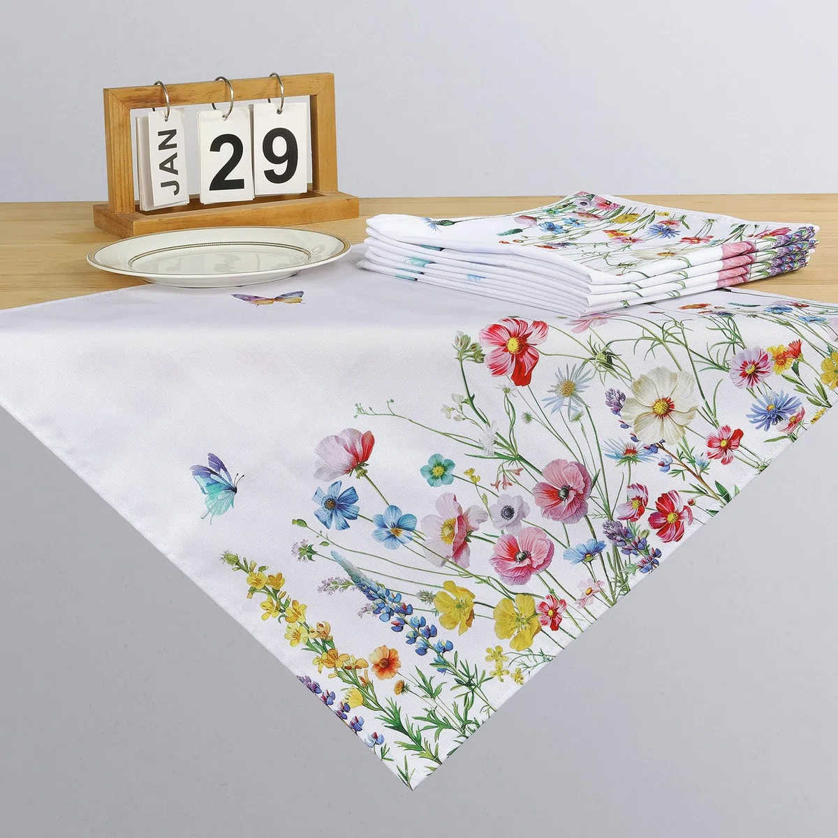 Servilletas de Flores Silvestres Tela de Cocina, Servilletas de 6 de Tela 100% Algodón Suaves Cómodas Lavables Reutilizables Servilletas de Mesa para Cenas Familiares, Cócteles, Bodas
