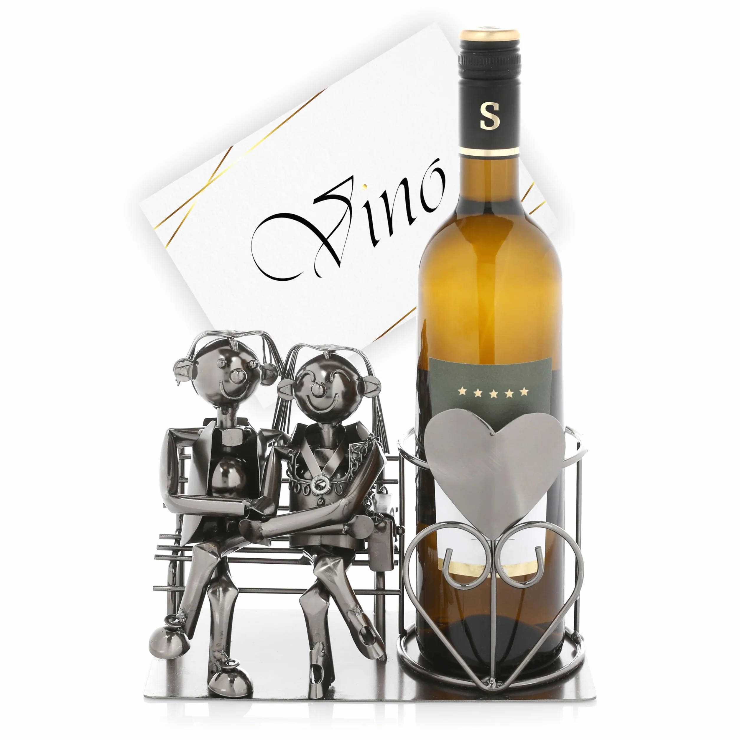 Nordstern Soporte para botellas de metal para parejas de boda, regalo de boda o bodas de oro