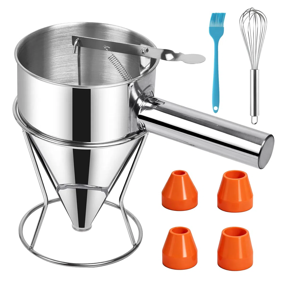 Dispensador de Panqueques 1200ml Dispensador de Masa Acero Inoxidable para Gofres Magdalenas Panqueques Crepes