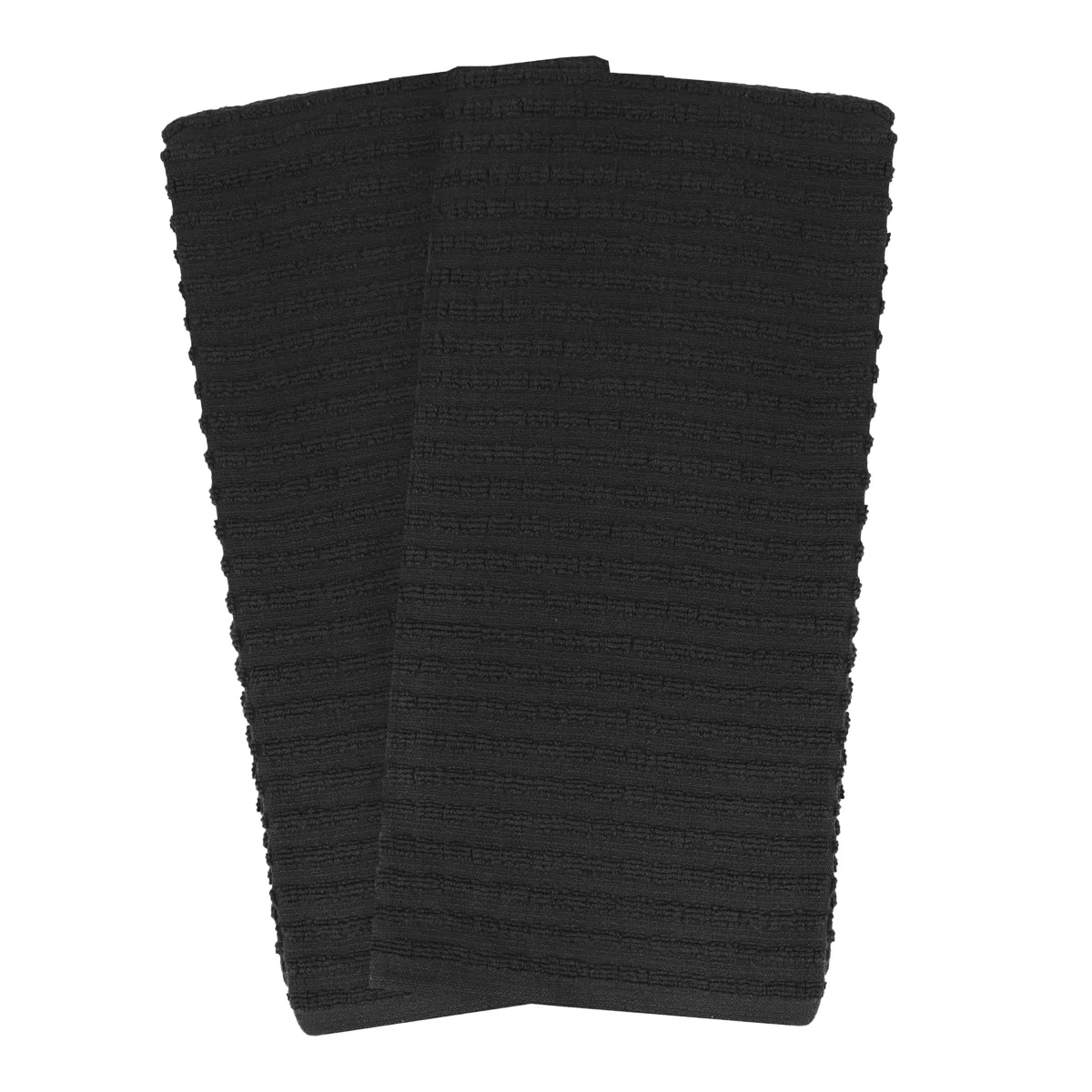 Ritz 012987 Toallas de Cocina, Algodón, Negro, Solid, 2-Pack