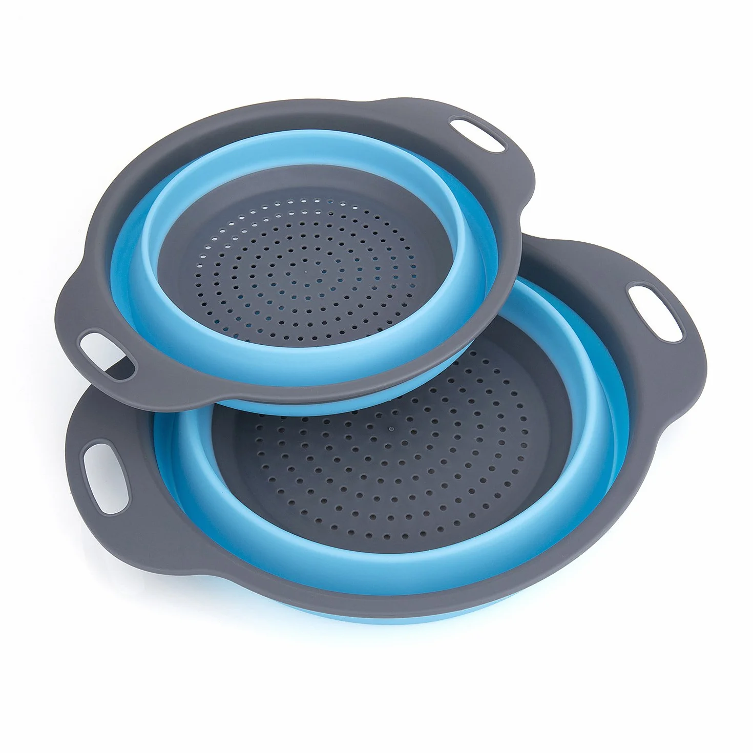 Coladores Cocina, Diealles Cocina Plegable Colador de Silicona Colador Plegable Cesta de Frutas Lavado Escurridor para Cocina Uso Doméstico(Azul)