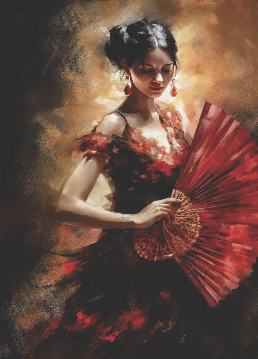 Papel de arroz Bailaora Flamenca, 29 x 40cm (1pc) - para Muebles Póster Decoupage by CRAFT KREATIVELY