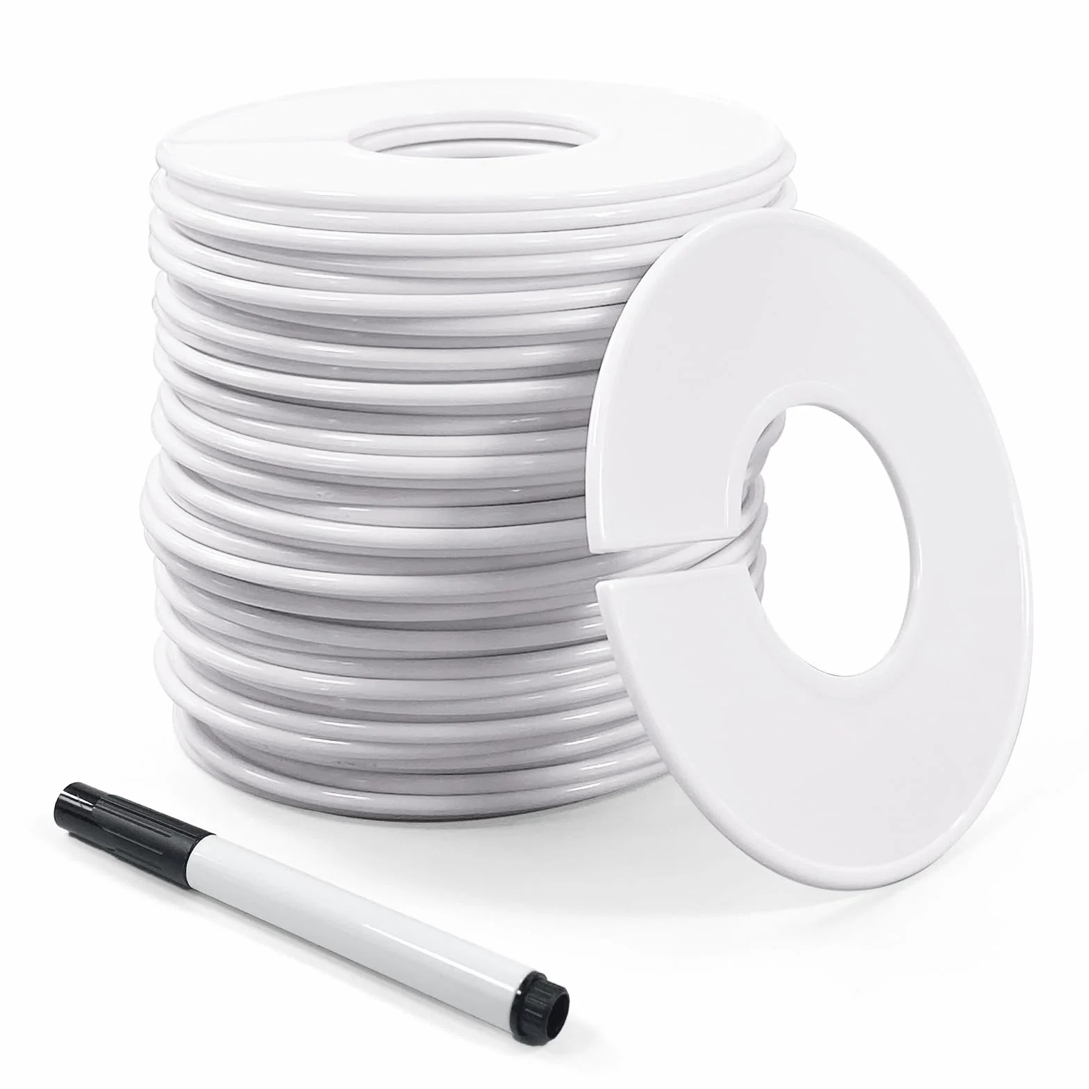 40 Piezas Separadores Tamaño de Ropa, Divisores de Perchas, Separadores de Talla para Armario Bebé, para Distinción de Tamaño de Ropa (Blanco)