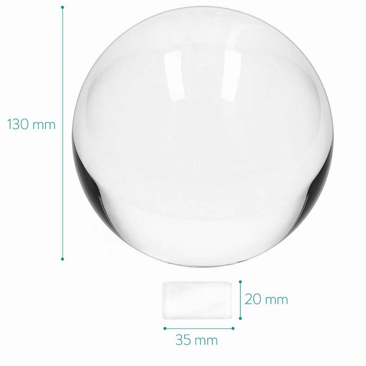 Navaris Bola de Cristal para fotografía - Esfera con Soporte - Bola de Vidrio K9 Transparente para decoración - Ø 130MM