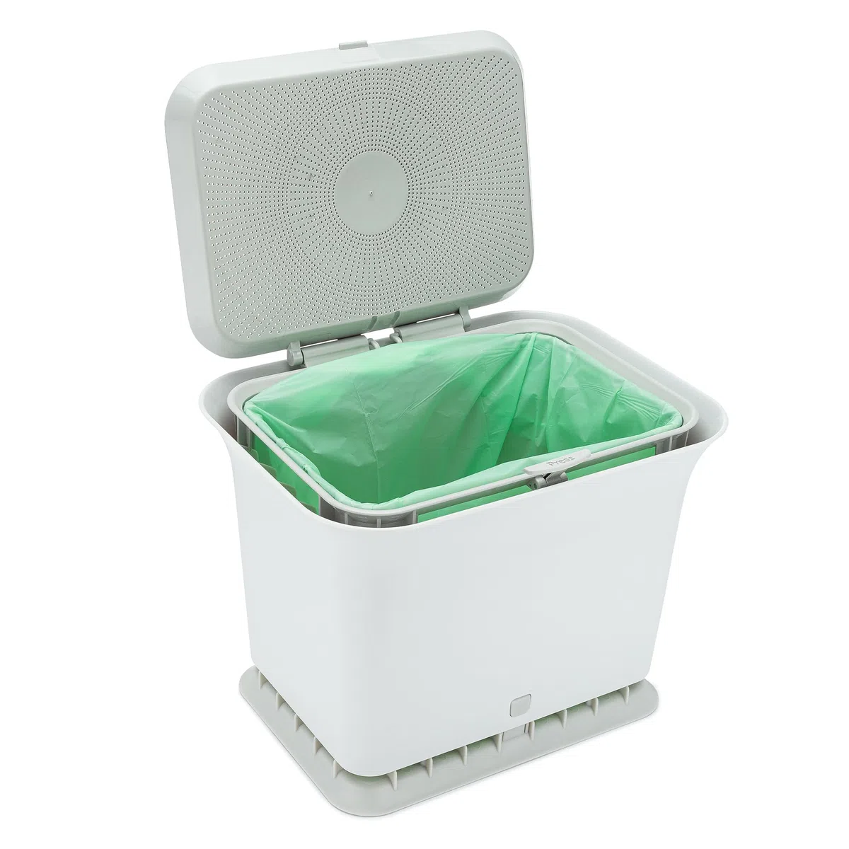 Full Circle Cubo de Basura de Encimera para Orgánicos | Compostador Anti-Olores | Apertura con Botón, Apto Lavavajillas, Incluye 5 Bolsas Compostables | Contenedor Compacto para Cocina
