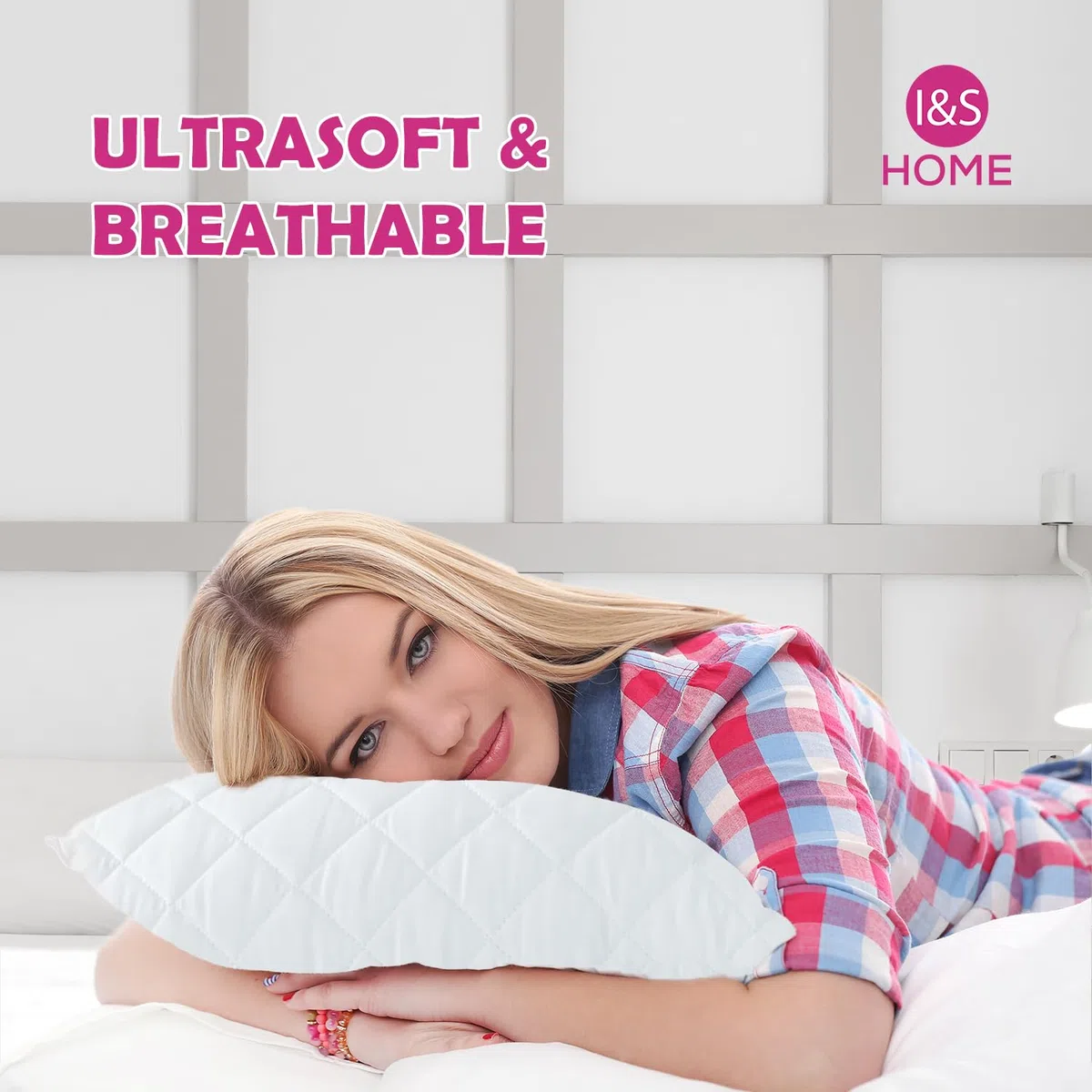 I&S HOME Paquete de 2 protectores de almohada acolchados con cremallera, 50 x 75 cm, fundas de almohada hipoalergénicas, transpirables, suaves, fundas de almohada con cremallera, color blanco