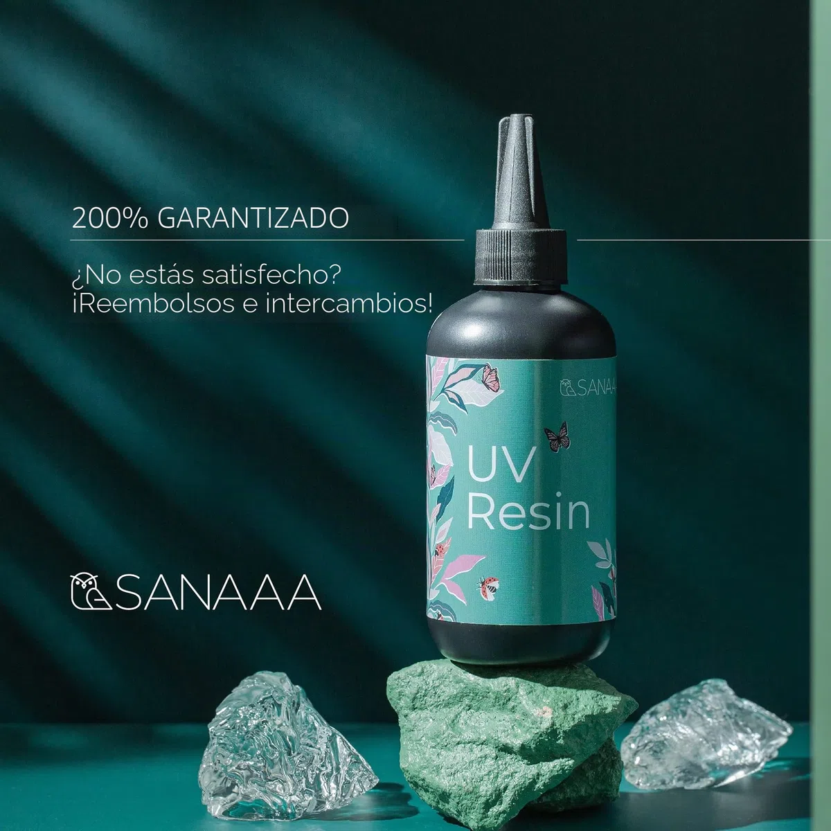 Resina UV 200g Curado de un minuto Tipo duro transparente Resina UV de curado rápido para sello, vaso, pluma, fabricación de joyas de colgantes de aretes DIY