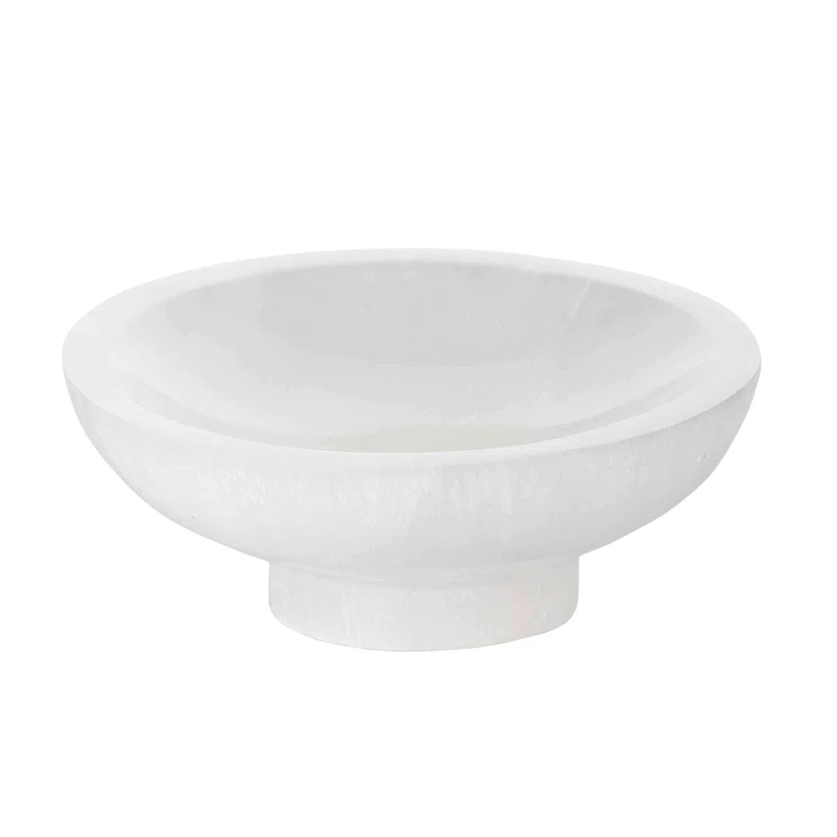 NKlaus Base de carga de selenita de 10 cm – Bandeja de energía redonda para limpiar y cargar piedras preciosas, decorativa para meditación, altar, bienestar y aplicaciones espirituales