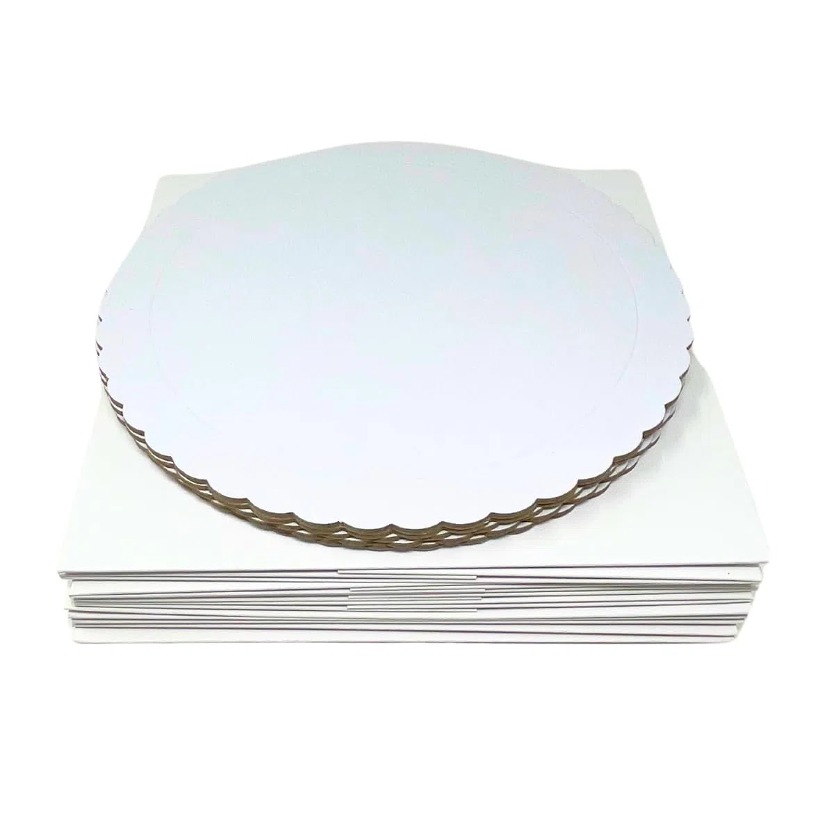 Decoraciondulce - Pack de 5 Bases Extrafuertes de 30cm x 3mm y 5 Cajas para transportar tartas de 30.4 x 30.4 x 15cm de altura… (Blanco)