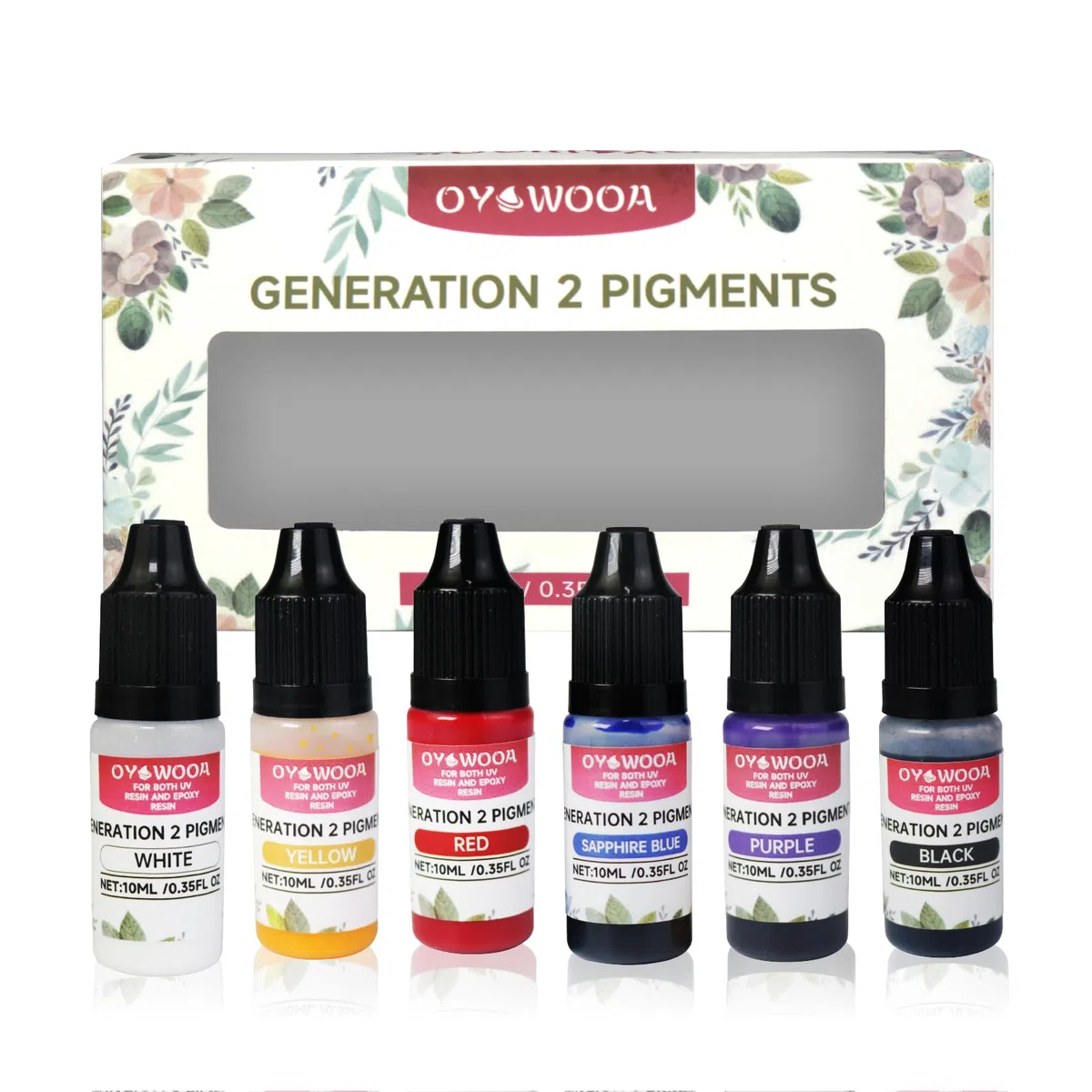 6 Colores Pigmento de Epoxi 10ML Generación para Resina Epoxi, Silicona Líquido UV, Resina para Colorante, Placa Posavasos, Pintura, DIY joyería