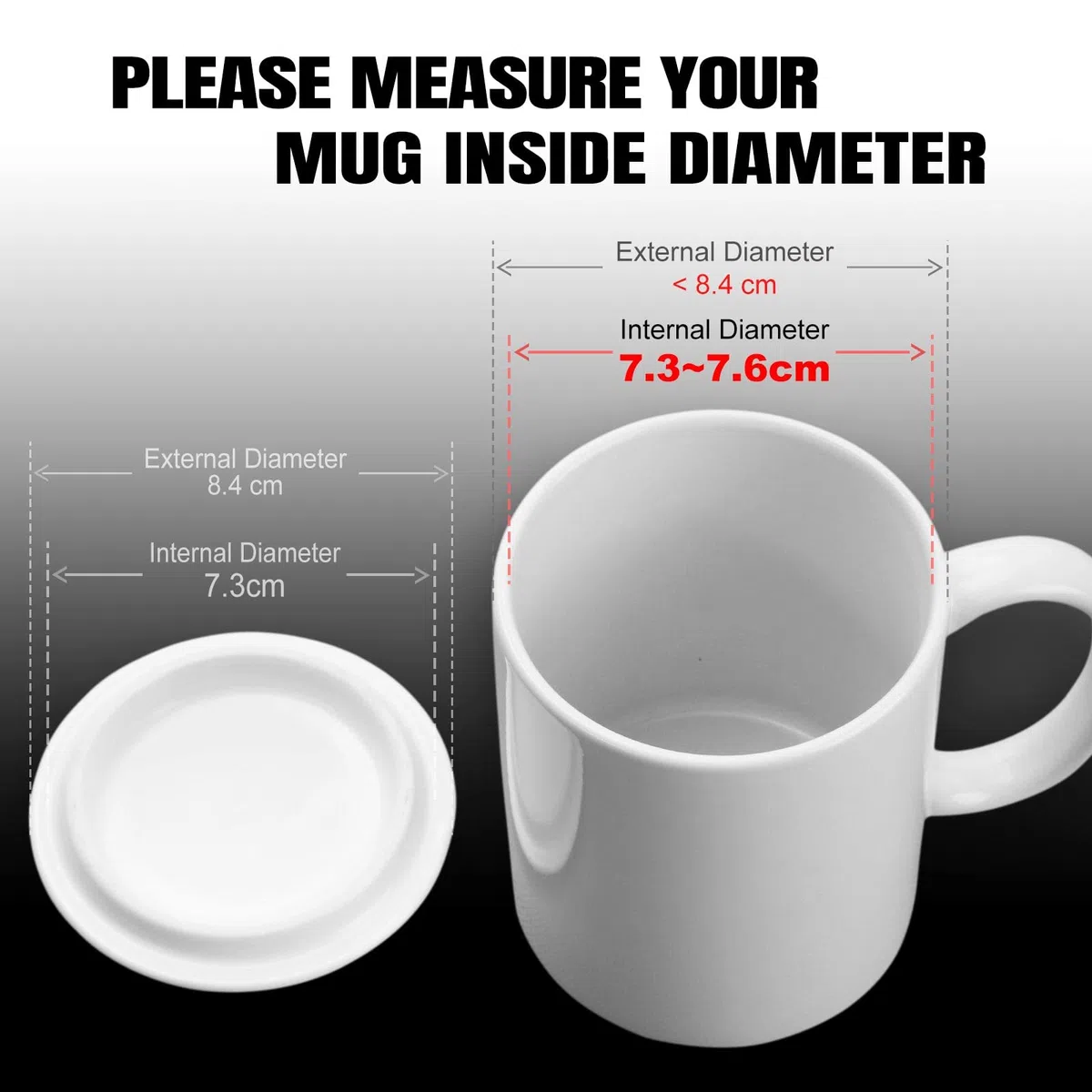 Tapas de cerámica blanca para taza de café, 2 piezas, tapa de cerámica blanca para taza de 11 onzas, cubierta de taza para mantener caliente y a prueba de polvo para líquidos calientes y fríos