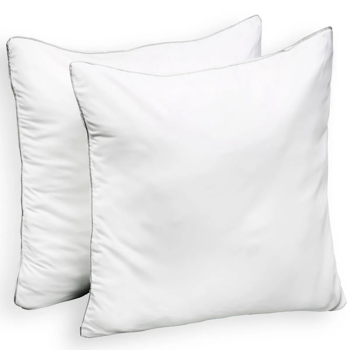 Protector de Almohada Premium 60 x 60 cm - Juego de 2 Blanco con Ribete Gris de Cremallera ✯GARANTÍA DE por Vida✯ Antitranspirante, Impermeable, Garantía de Protección Óptima 100% para la Almohada