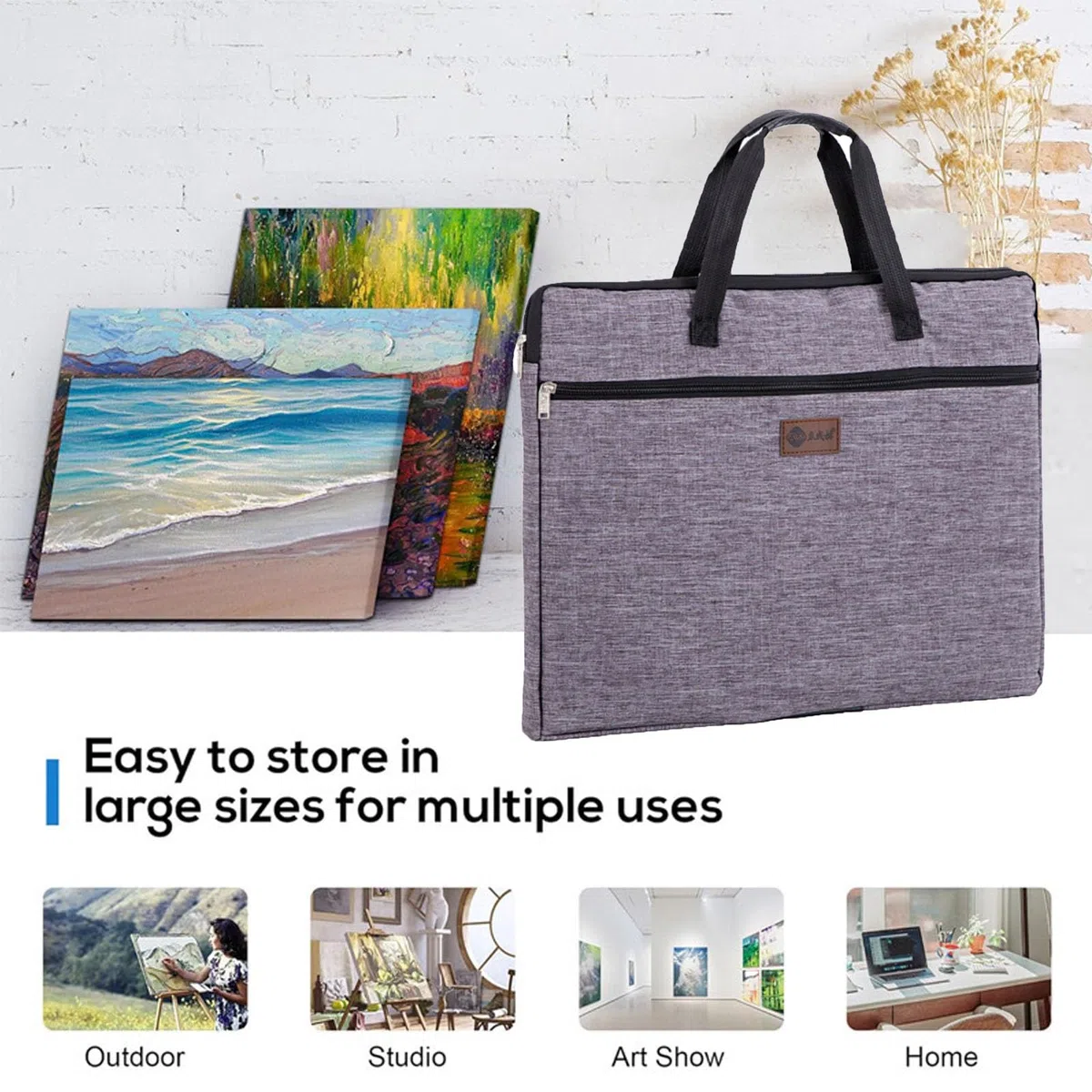 Funda tipo cartera de arte tamaño A3 para artistas, estuche de transporte, bolsa para tablero de dibujo de artistas, bolsa de transporte con asas, carpeta de pintura, cuaderno de bocetos, bolsa
