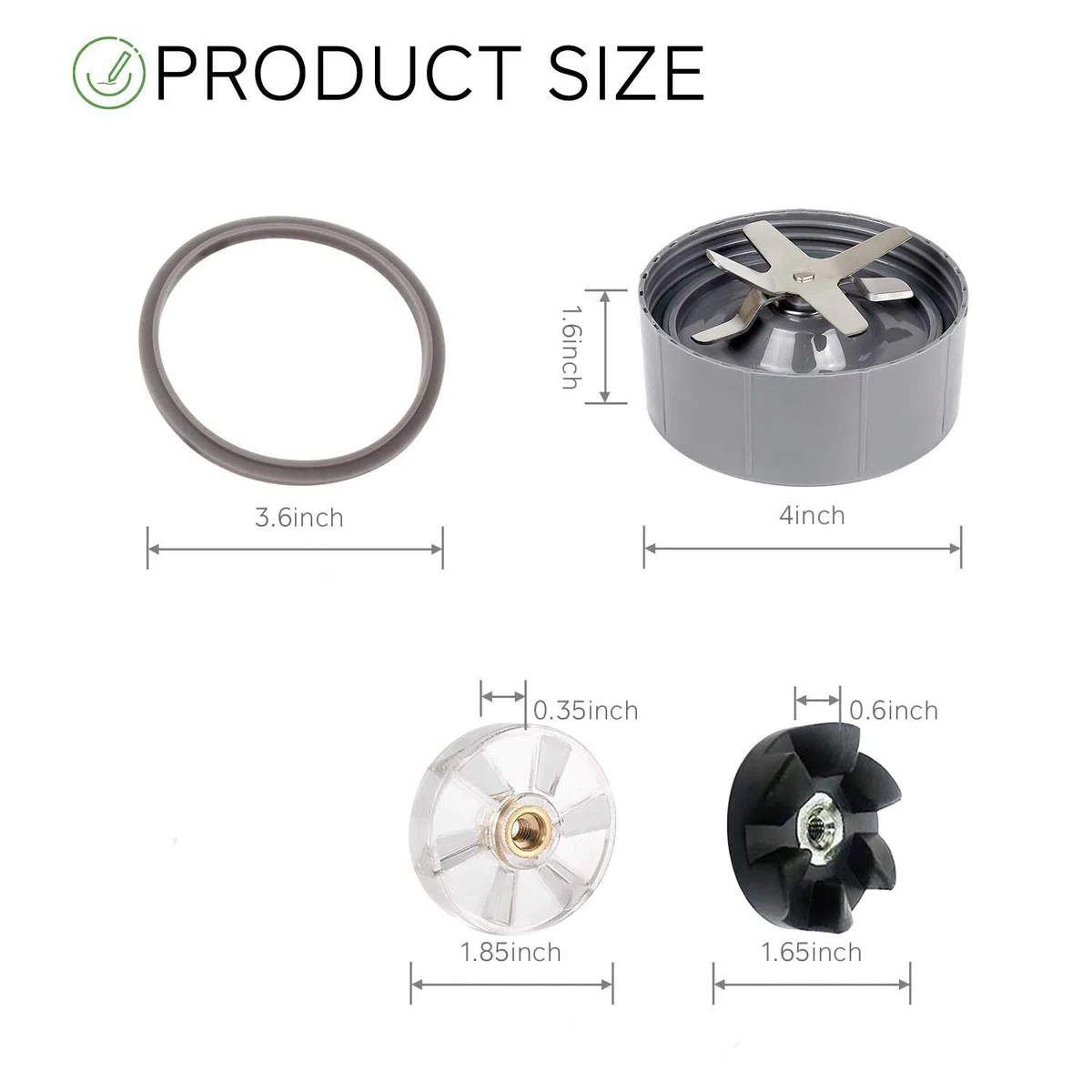 LATERN 5 Piezas Juego De Reemplazo De Cuchillas para Nutribullet, Cuchilla Extractora Sin Fugas con Engranaje De Cuchilla Engranaje De Base Superior Y Junta De Silicona para La Batidora Nutribullet