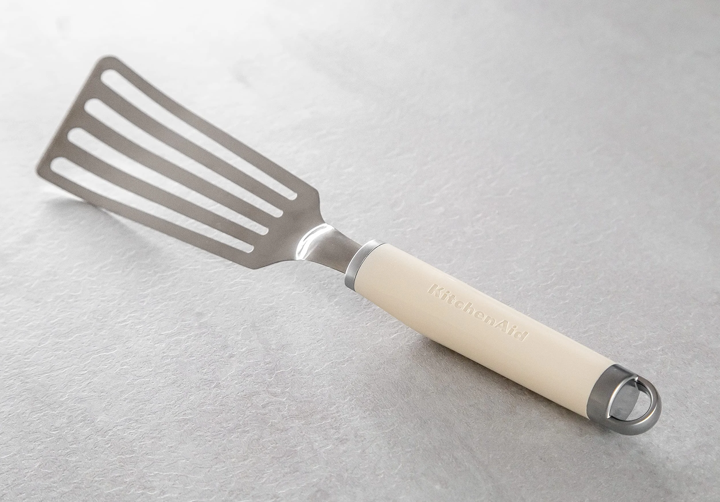 KitchenAid Espátula con Rejilla Flexible para Pescado de Acero Inoxidable 18/8, Beige